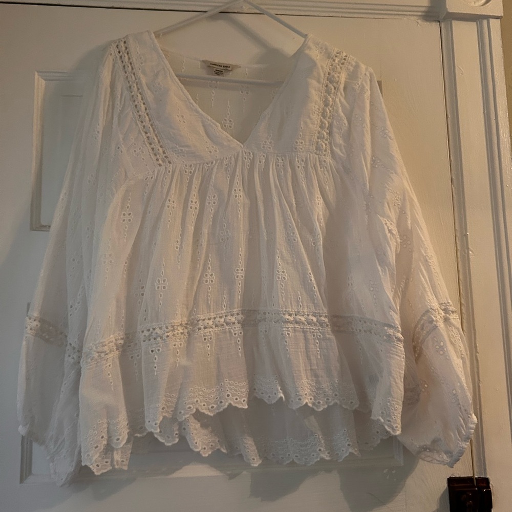 American Eagle White Women's Top